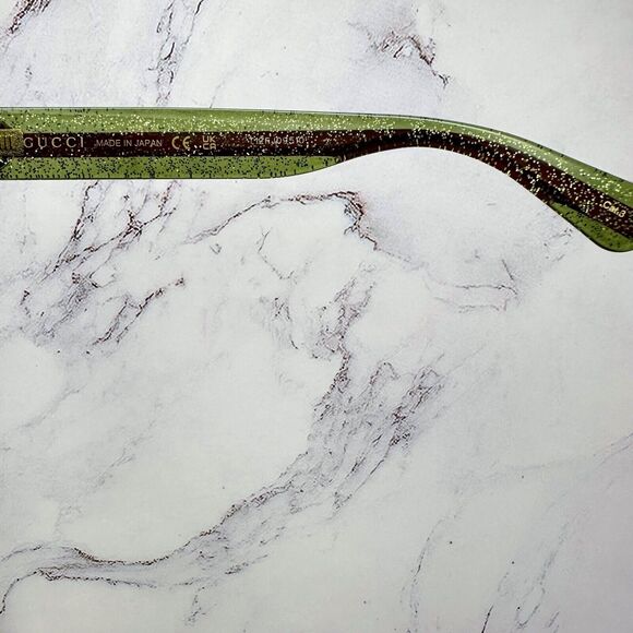 CLASSY New Gucci Sunglasses Black Square Red Green Web Arms Gold Metal GG Logo - Picture 6 of 16